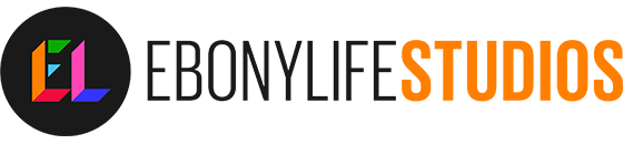 Modern colorful logo design for EbonyLife Studios featuring 'EL' initials.