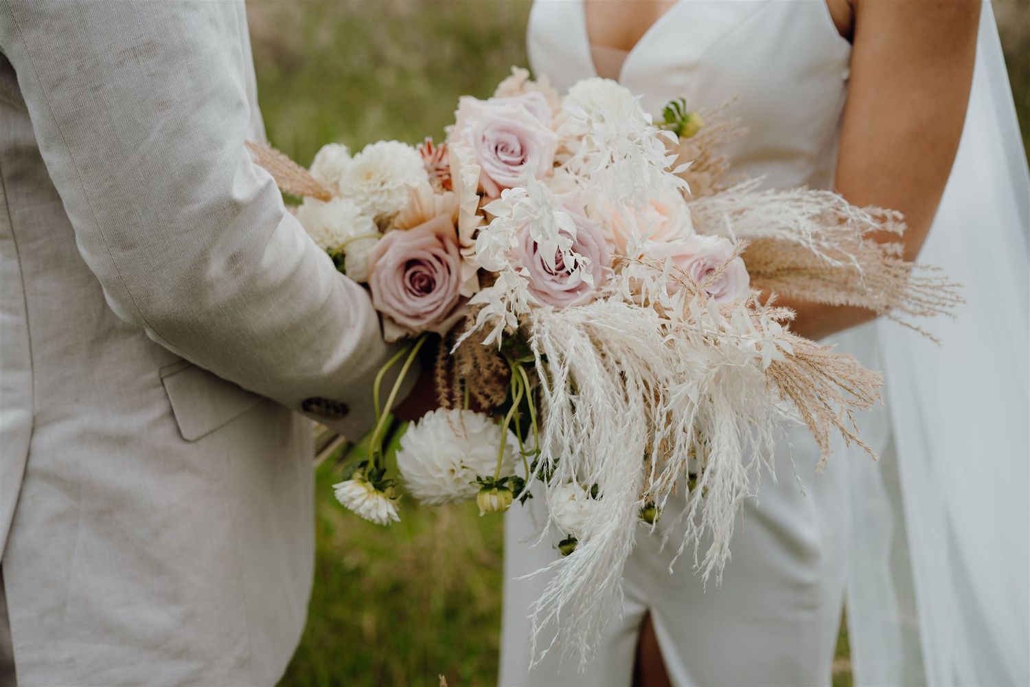 Stunning wedding bouquet held by bride