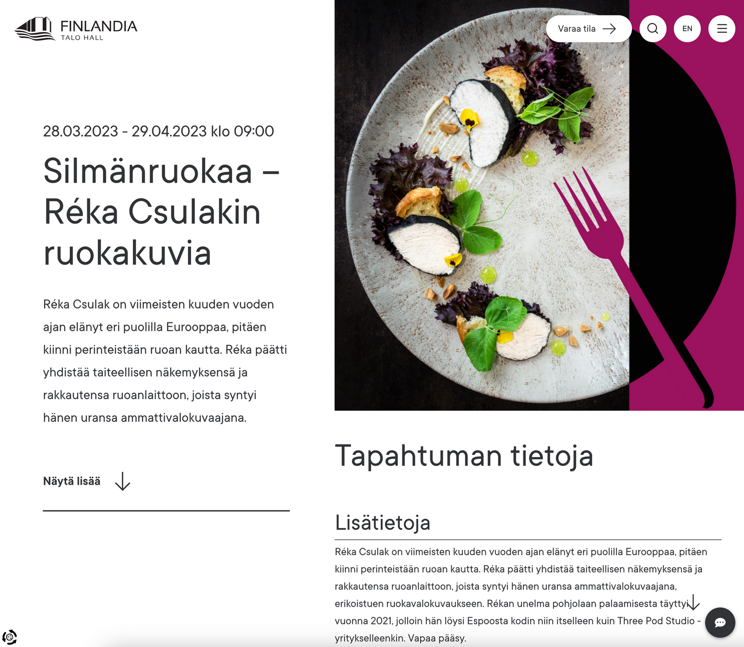Finlandia Talo Event - Photo by © Reka Csulak Three Pod Studio