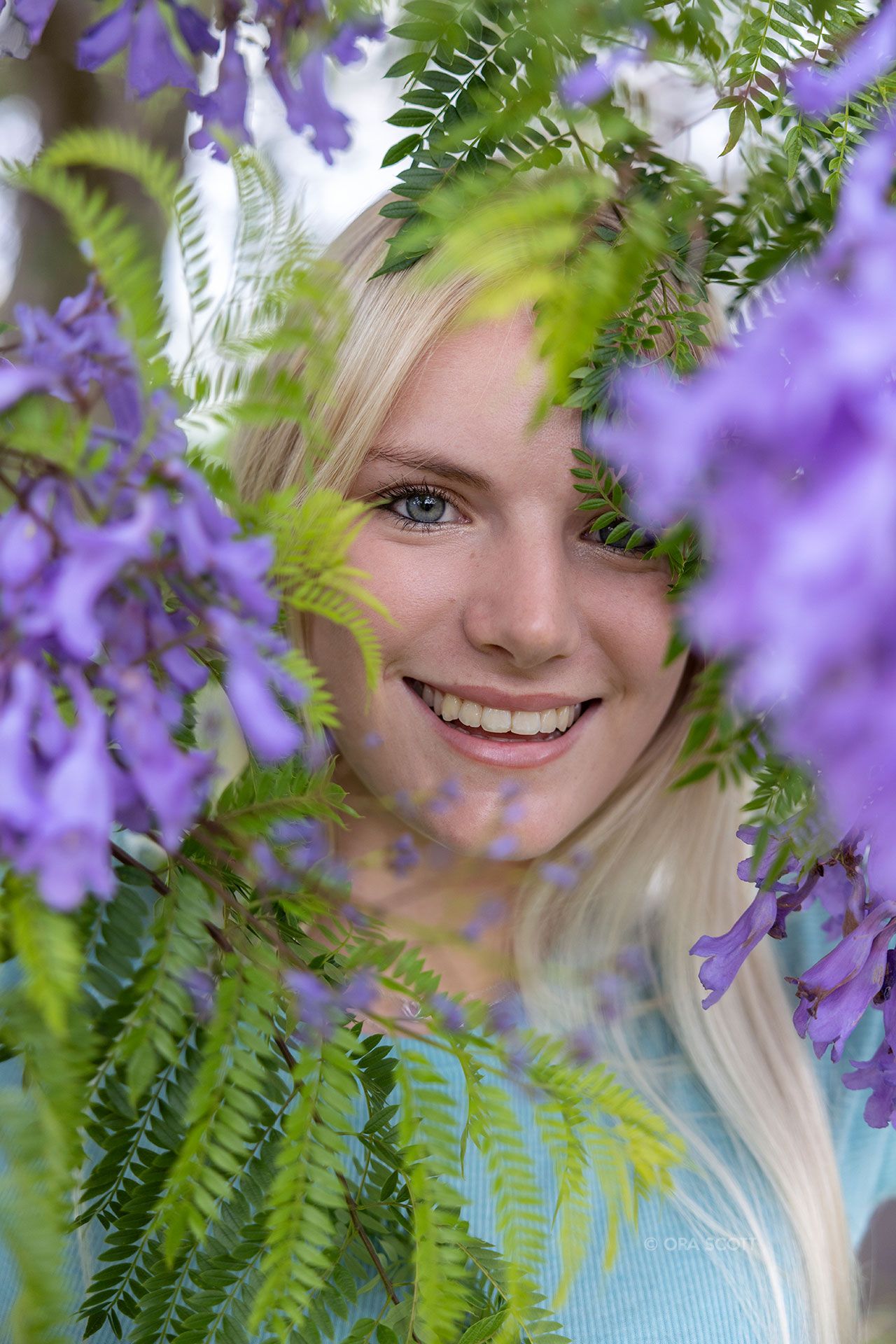 junior high school girl with jacaranda maui