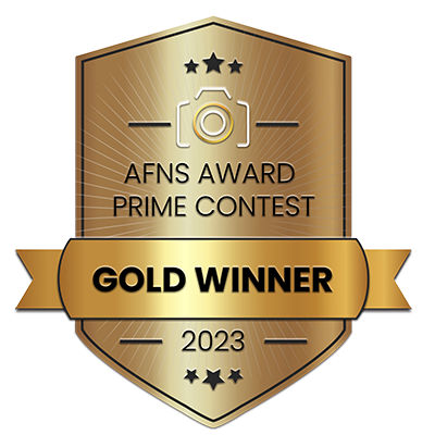 AFNS Award 2023 Gold Winner badge for excellence in photography.