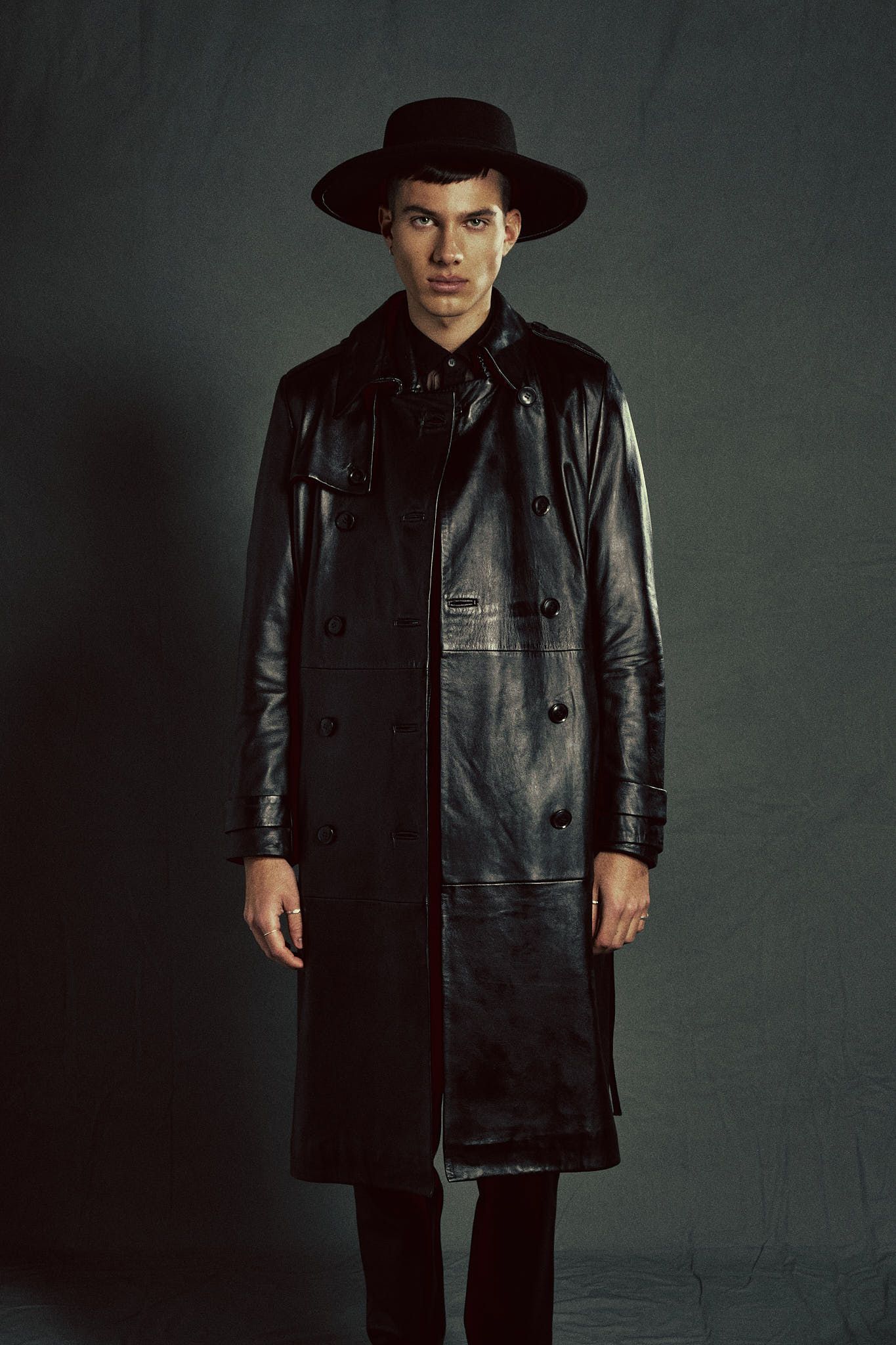 Black Leather Coat Balenciaga Fashion Photoshoot by Dominik Zky Photography
