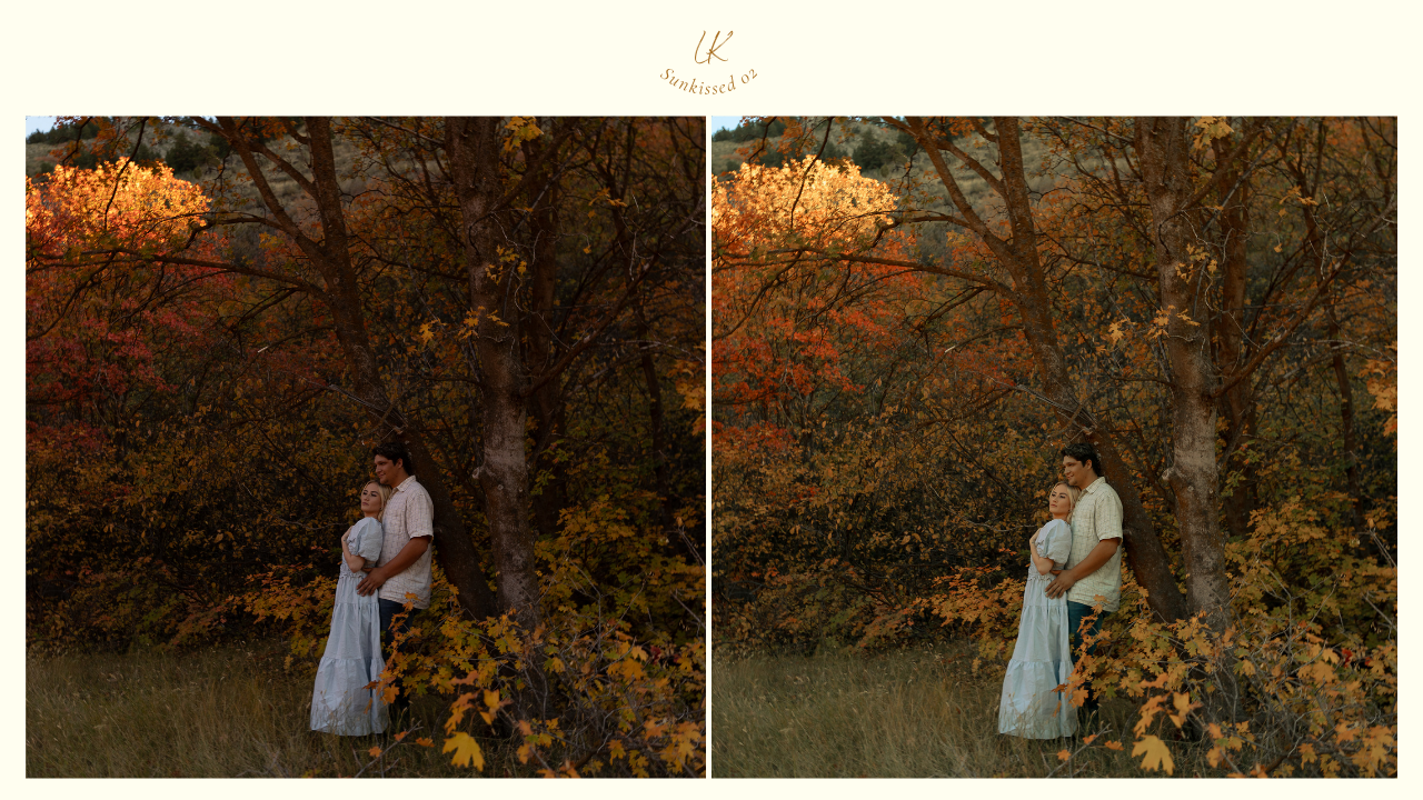 A RAW and final photo with cinematic Lightroom presets