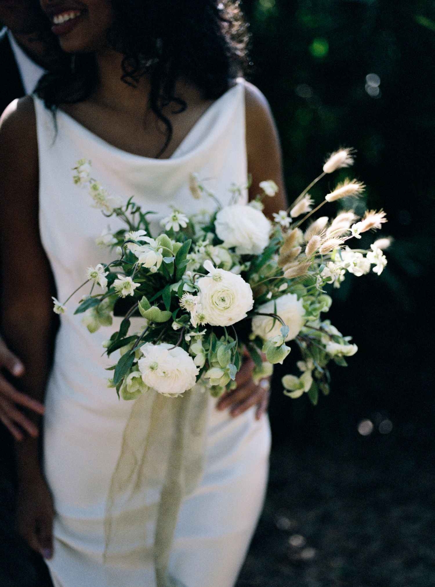 white and green wedding bouquet