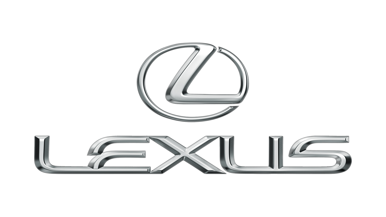 Lexus luxury car brand logo in metallic silver finish.