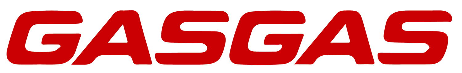 Red GasGas motorcycle company logo on white background.