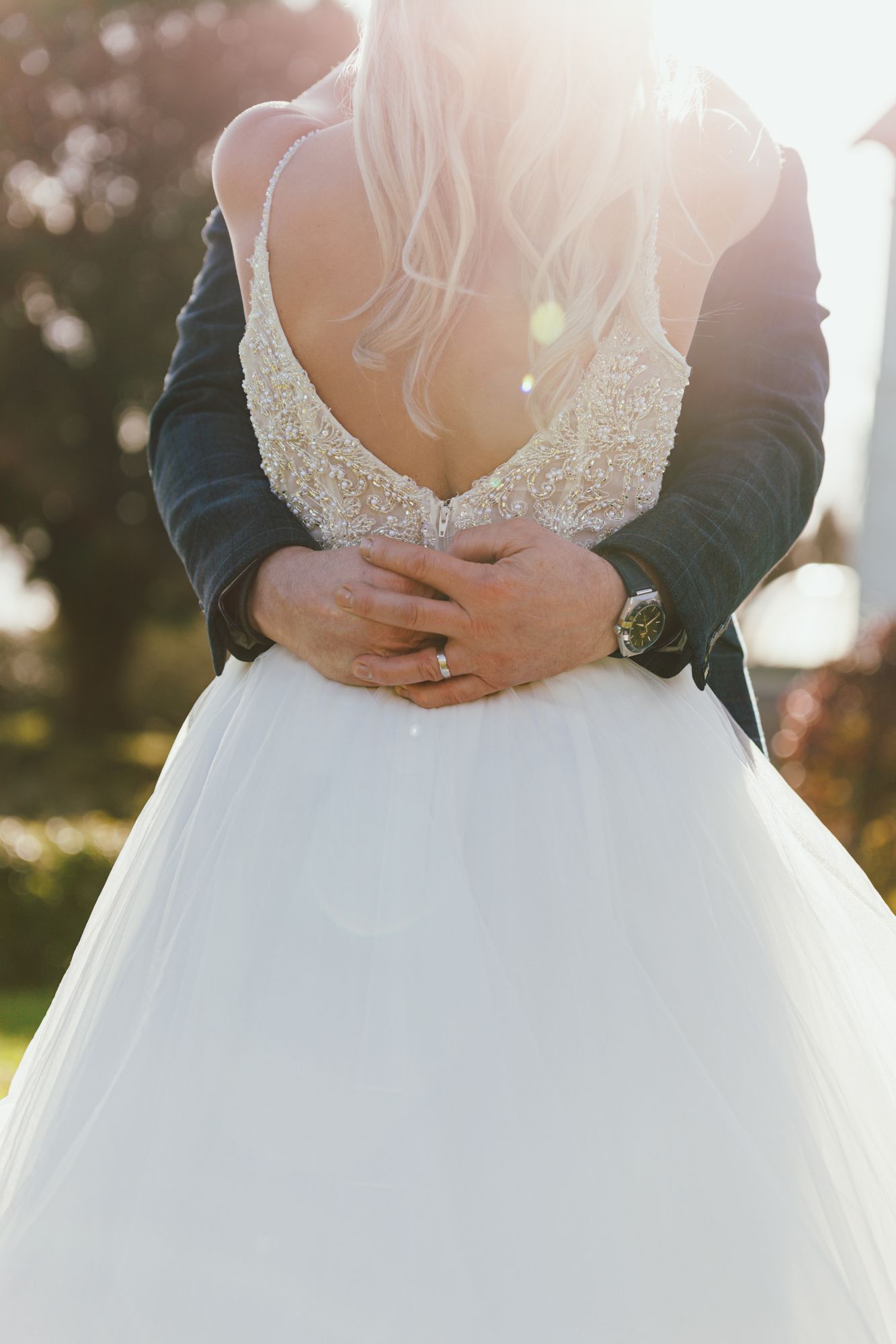 Romantic moments between the newlyweds captured by a talented Hampshire photographer.