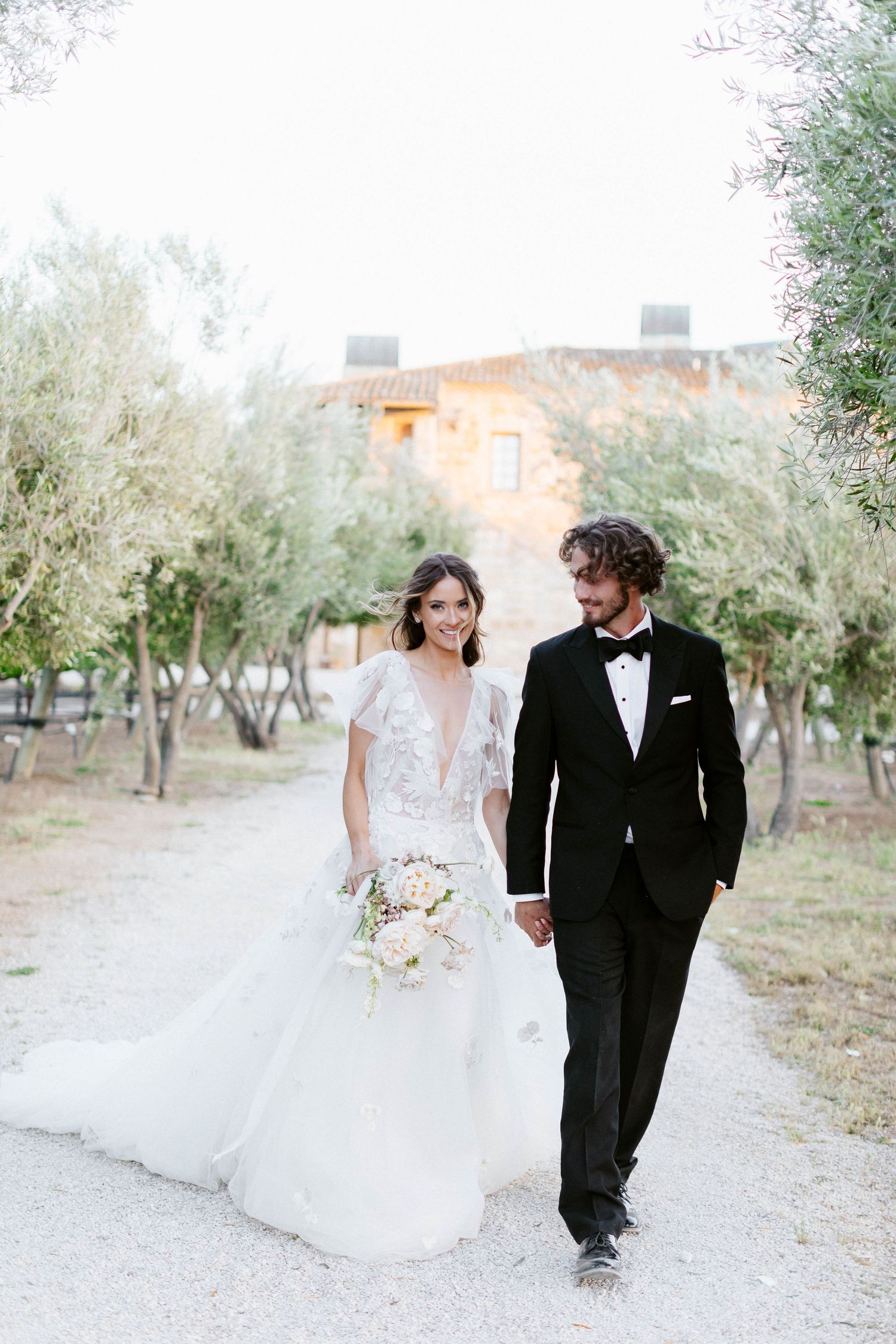 A romantic stroll through a Mediterranean garden path.