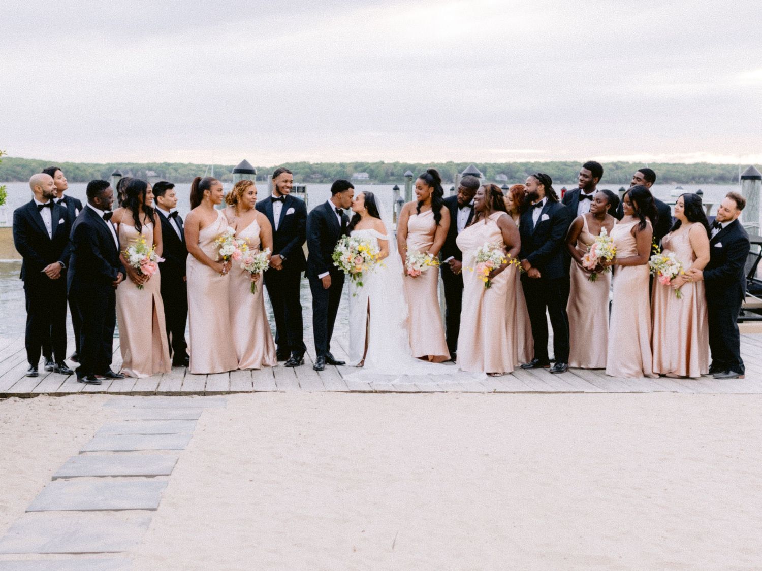 bridal party portrait at Hampton NY wedding