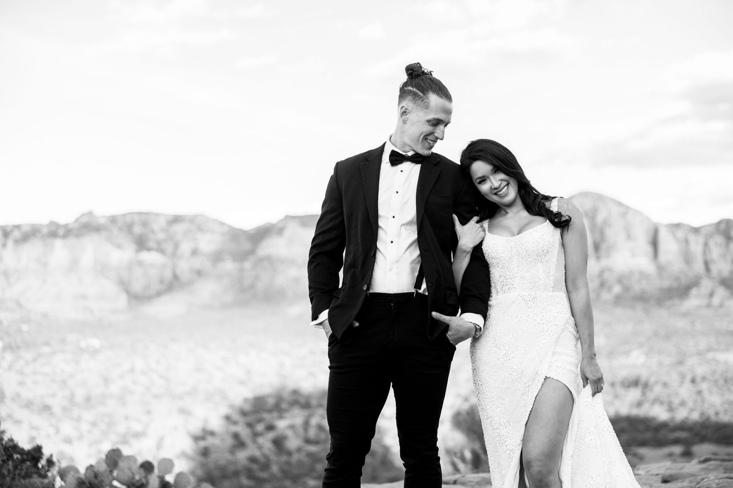 Wedding couple Sedona Arizona, Wedding Blog, b&w photo
