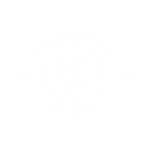 Circular white logo for The Storyteller Magazine with plant stem design and 2022 date marker.