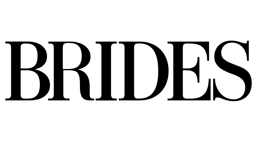 The Brides magazine logo in elegant black serif typography against a white background.